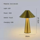 Axyaa Golden Mushroom LED Touch Desk Lamp with Dimmable Warm Light & USB Charging
