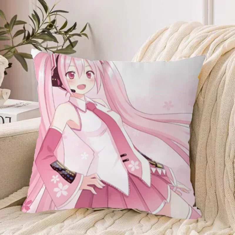 Axyaa 40*40 Hatsune Miku Pillow Cover Set for Stylish Bed Decor