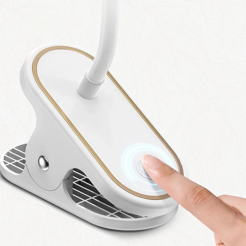 Axyaa Clip-On Desk Lamp: Rechargeable LED Touch Light, 3 Modes Dimming