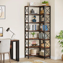 Tribesigns 7-Shelf Corner Bookshelf by Axyaa - Modern 7-Tier Corner Storage Display