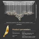 Axyaa Glass Leaf Chandelier - Luxury Sky Lighting Fixtures