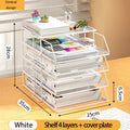 Axyaa Stackable Tray Organizer Set for Desk with Paper, Letter, Accessories - Black
