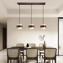 Axyaa LED Wood Pendant Light Natural Stone Hanging Lamp Adjustabl