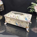 Axyaa Ceramic Flower Tissue Box, Coffee Table Decor, Elegant High-End Storage Solution
