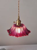 Axyaa Sunflower Glass Pendant Lights, Modern Brass Hanglamp for Dining Table, E27 AC90~240V