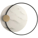 Axyaa Luxury Black Metal & Marble Round Wall Lamp for Bedroom Living Room Hotel
