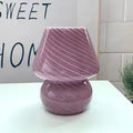 Axyaa Striped Mushroom LED Desk Lamp - Korean Ins Style Bedside Glass Light