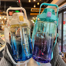 Axyaa 1.5/2L Portable Plastic Sports Water Bottle with Straw and Strap