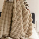 Axyaa Tie-Dye Faux Fur Weighted Blanket: High-End Warmth for Winter Beds & Sofas