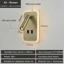 Axyaa LED Wall Sconce Reading Light with USB Ports & Adjustable Spotlight