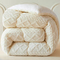 Axyaa Solid Color Lamb Wool Quilt - Thick Warmth for Winter