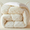 Axyaa Solid Color Lamb Wool Quilt - Thick Warmth for Winter