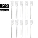Axyaa White Gold Stainless Steel Dinner Fork Set - 10Pcs Flatware Cutlery Party Kitchen