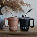 Axyaa Stainless Steel Double Layer Mug with Straw Lid - 480ml