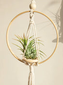 Axyaa Macrame Air Hanging Planter Flower Pots - Boho Home Decor Basket
