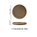 Axyaa Coarse Pottery Vertical Edge Ceramic Pasta Plate, Solid Color Round Dish