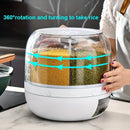 Axyaa 360° Rotatable Cereal Organiser Sealed Food Bucket Rice Container Shelf