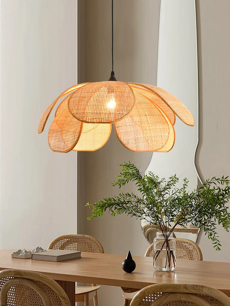 Axyaa Wabi Sabi Rattan LED Pendant Lights for Home Decor