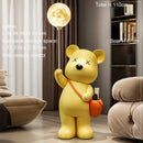 Axyaa Adjustable Glass Shade Gold Floor Lamp - Modern Tall Standing Light
