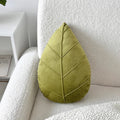 Axyaa Leaf Shaped Pillows: Christmas Green Nordic Style Decor for Living Room & Headboard.