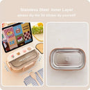 Axyaa Stainless Steel Bento Lunch Box - Portable, Microwave Safe, Cute Design