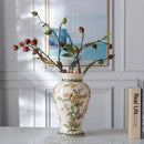 Axyaa Retro Blue & White Ceramic Vase for Home Living Room Decoration