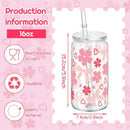 Axyaa Cherry Bow Plastic Cup with Straw Lid: Reusable, 16oz Cute Holiday Drinkware