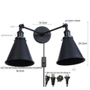 Axyaa Loft Plug-in LED Wall Lamps 2 Heads Silver Vintage Lighting