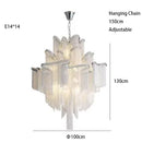 Axyaa Tassel Pendant Aluminum Chain Chandelier for Living Room Kitchen