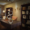 Axyaa Circle Desk Lamp: Modern Dimmable Touch Bedroom Night Light
