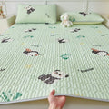 Axyaa Natural Latex Summer Mat Set with Silk Thicken Bed Pad, Pillowcase & Ice Silk Sheet