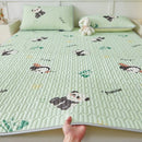 Axyaa Natural Latex Summer Mat Set with Silk Thicken Bed Pad, Pillowcase & Ice Silk Sheet