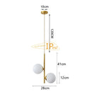Axyaa Copper Restaurant Pendant Light with LED Acrylic Ball G9 Lights