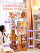 Axyaa Plush Dolls Storage Box: Transparent Showcase for Dustproof Display of Toys