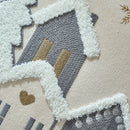 Axyaa Christmas Embroidered House Throw Pillowcase Cojines Cotton Beige Cover