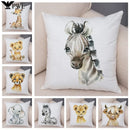 Axyaa Animal Cushion Cover - Cute, Watercolor, Sofa Decor Pillowcase