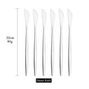 Axyaa Gold Knife Cutlery Set - 6Pcs Stainless Steel Sharp Dinnerware Kitchen Flatware