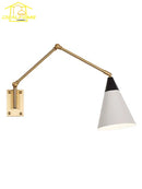 Axyaa Luxe Gold Copper Swing Arm LED Wall Lamp for Elegant Spaces