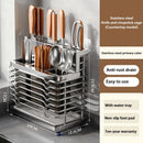 Axyaa Stainless Steel Utensil Storage Rack - Kitchen Organizer for Flatware, Chopsticks, Spoons
