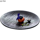 Axyaa Ceramic Striped Sushi Dessert Plate | Creative Molecular Cuisine Tableware