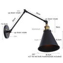 Axyaa Retro LED Swing Arm Bedside Wall Lamp