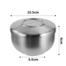 Axyaa Double-layer Stainless Steel Rice Bowl with Lid - Heat-insulating Soup Bowl