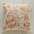 Axyaa Orange Garden Leaves Jacquard Cushion Cover, 45x45cm