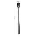 Axyaa Stainless Steel Square Coffee Spoons - Long Handle Dessert Spoons for Kitchen