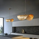 Axyaa Gold Foil Pendant Light: Luxury Nordic UFO Fixture for Designer Living Room