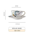 Axyaa Ceramic Flower Vine Coffee Cup Set