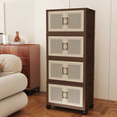 Axyaa 75cm Foldable Storage Cabinet with Wheels - Space-Saving Wardrobe & Home Organizer