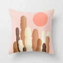 Axyaa Minimal Line Abstract Sun Pattern Plush Pillow Case