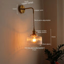Axyaa Vintage Green Glass Copper Wall Lights with LED and Pull Chain Switch