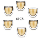 Axya Double Wall Glass Tea Drink Cups Insulated Shot Glass